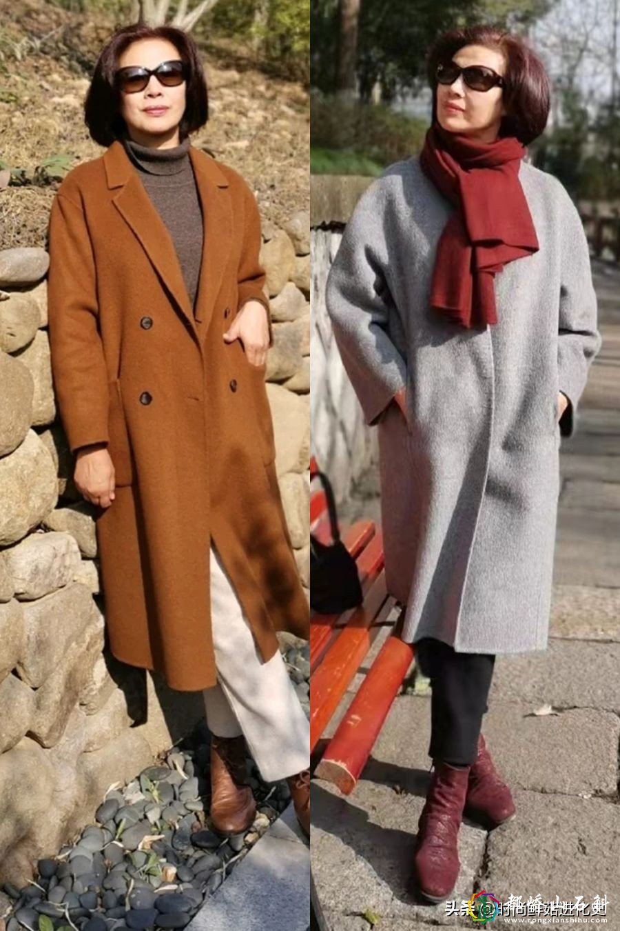 这才是奔六女人的高级打扮!“烟管裤+短靴”,显瘦显高更显年轻