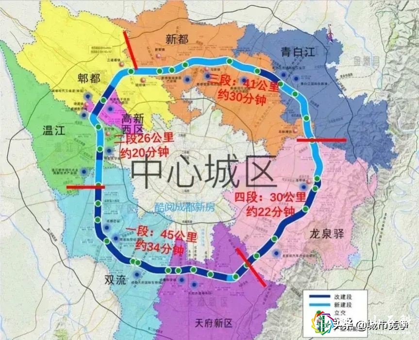 成都城区扩大至五环,1264平方公里,容纳人口上千万