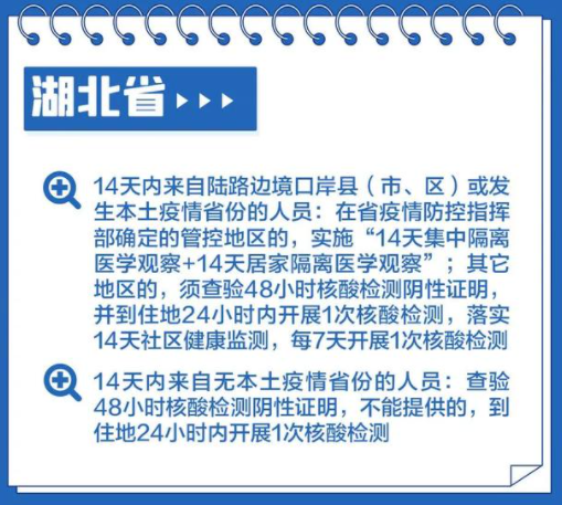 入境隔离14天后到湖北还需隔离吗20223