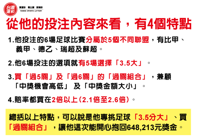 从他的投注内容来看有4个特点。